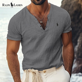 Rаlрh Lаurеn - Azure Coast Linen-Cotton V-Neck Shirt