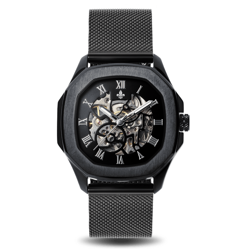 The Avalon Black + Black Mesh Strap