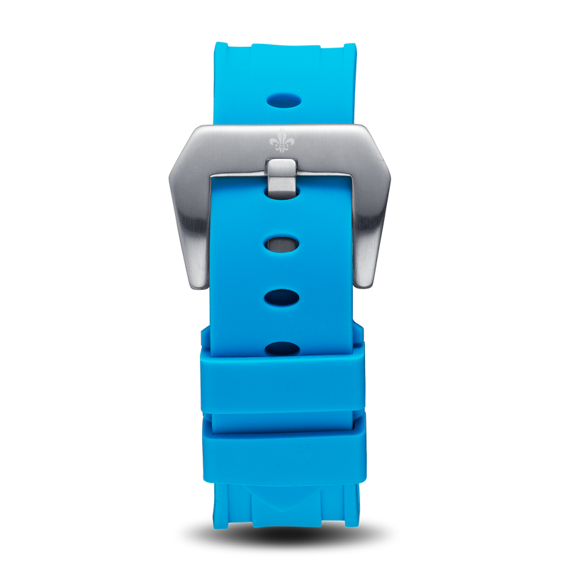 The Avalon Black + Blue Silicone Strap