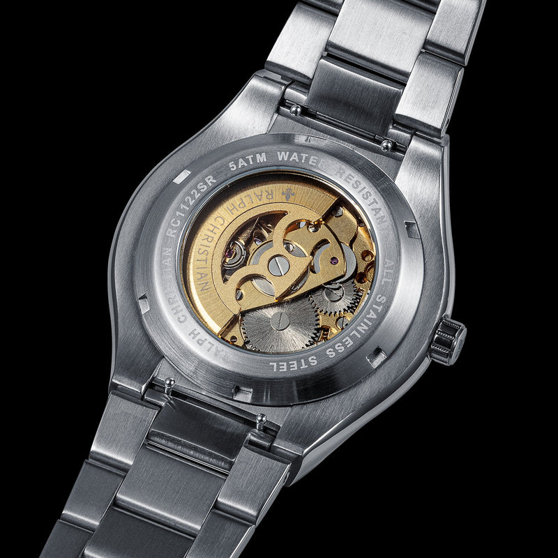 Prague Skeleton Automatic Deluxe - Silver + Silver Link Strap