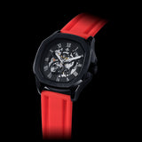 The Avalon Black + Red Silicone Strap