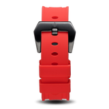 The Avalon Black + Red Silicone Strap