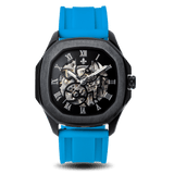 The Avalon Black + Blue Silicone Strap