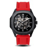 The Avalon Black + Red Silicone Strap